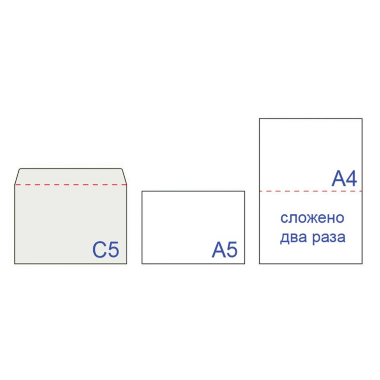 Конверты С5 (162х229 мм), отрывная лента, внутренняя запечатка, 80 г/м2, КОМПЛЕКТ 100 шт., BRAUBERG, 112187, 112187
